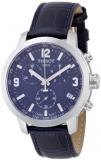 Tissot Blue Dial SS Leather Chronograph Quartz Men's Watch T0554171604700