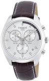 Tissot Men's T1014171603100 Analog Display Quartz Brown Strap with silver dial Watch