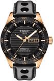 Tissot T100.430.36.051.00 Men's T Sport PRS 516 Black Leather Strap Black Dial Automatic Watch