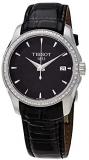 Tissot Couturier Black Dial Diamond Ladies Leather Watch T035.210.66.051.00