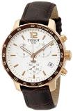 Tissot Men's T0954173603700 Rose Gold-Tone Chronograph Watch with Brown Leather Band