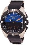 Tissot Men's Swiss Quartz Titanium and Black Leather Casual Watch (Model: T0914204604100)