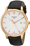 Tissot Men's T0636103603700 Analog Quartz Brown Leather Strap Silver Dial Watch