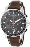 Tissot Men's Stainless Steel Swiss Quartz Watch with Leather Strap, Brown (Model: T1256171605101)