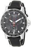 Tissot Men's Stainless Steel Swiss Quartz Watch with Leather Strap, Black (Model: T1256171605100)