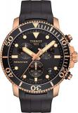Tissot Seastar 1000 T120.417.37.051.00 Black Rubber Rose Gold Chronograph Mens W...