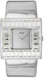 GUESS? Women's W11524L1 Crystal Accented Silver Patent Leather Watch