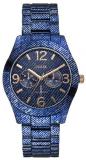 GUESS Women's W0288L1 Dazzling Blue Denim Hi-Shine Sport Watch