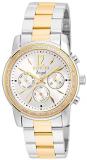 Invicta Women's Angel Gold-Tone Steel Bracelet & Case Swiss Quartz Silver-Tone Dial Analog Watch 21715
