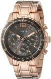 GUESS Women's U0639L2 Modern Classic Rose Gold-Tone Watch with Grey Multi-Function Dial