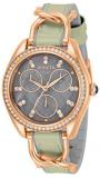 Invicta Women's Angel Stainless Steel Quartz Watch with Leather Calfskin Strap, Grey, 17 (Model: 31203)