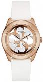 Guess G Twist White Dial Silicone Strap Ladies Watch W0911L5