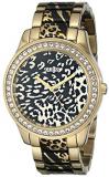 GUESS Women's U0465L1 Gold-Tone Animal Print Watch