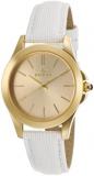 Invicta Women's 15149 Angel 18k Yellow Gold Ion-Plated Stainless Steel Watch with White Leather Band