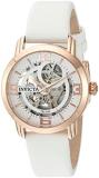 Invicta Women's Objet d'Art Stainless Steel Automatic-self-Wind Watch with Satin Strap, White, 18 (Model: 22655)