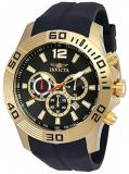 Invicta Pro Diver Chronograph Black Dial Black Silicone Mens Watch 20300