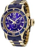 Invicta Men's 6634 Russian Diver Collection Chronograph 18K Gold-Plated Blue Rub...