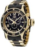 Invicta Men's 6633 Russian Diver Collection Chronograph 18K Gold-Plated Black Ru...