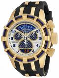 Invicta 17465 Men's Bolt Reserve Chrono Black Polyurethane Blue Carbon Fiber Dial Gold-tone Case