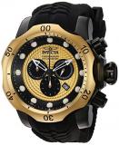 Invicta Men's Venom Stainless Steel Swiss-Quartz Watch with Silicone Strap, Black, 31 (Model: 20444)