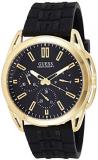 Guess W1177G2 Men's Gold Tone Silicone Band Multifunction Black Dial Watch