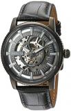 Invicta Men's Objet d'Art Stainless Steel Automatic-self-Wind Watch with Leather Calfskin Strap, Grey, 22 (Model: 22644)