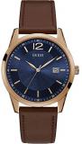 Guess Perry Mens Analog Japanese Quartz Watch with Leather Bracelet W1186G3