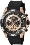 Invicta Men's Aviator Stainless Steel Quartz Watch with Polyurethane Strap, Black, 24 (Model: 21740)