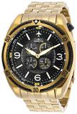 Invicta Men's Aviator Quartz Watch with Stainless Steel Strap, Gold, 24 (Model: 28087)