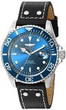 Invicta Men's 'Pro Diver' Quartz Stainless Steel and Leather Watch, Color:Black (Model: 22068)