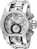 Invicta Men's Reserve Quartz Watch with Stainless-Steel Strap, Silver, 34 (Model: 25208)