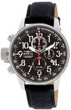Invicta Men's 1512 I "Force" Stainless Steel Watch with Cloth and Leather Strap, Black