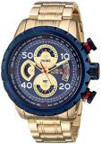 Invicta Men's Aviator Quartz Stainless-Steel Strap, Gold, 22.9 Casual Watch (Model: 28148)