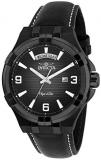 Invicta Men's Objet D Art Stainless Steel Quartz Watch with Leather Strap, Black, 24 (Model: 30188)