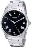 GUESS  Stainless Steel Bracelet Watch with Black Genuine Diamond Dial + Roman Numerals. Color: Silver-Tone (Model U1194G1)