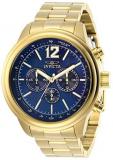 Invicta Men's Aviator Quartz Watch with Stainless Steel Strap, Gold, 22 (Model: 28896)