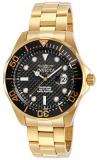 Invicta Men's 14356 Pro Diver Black Carbon Fiber Dial 18k Gold Ion-Plated Stainless Steel Watch