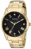 GUESS  Gold-Tone Stainless Steel Bracelet Watch with Black Genuine Diamond Dial ...