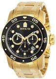 Invicta Men's 0072 Pro Diver Collection Chronograph 18k Gold-Plated Watch, Gold/Black