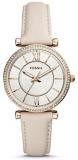 Fossil Carlie ES4465 Analog Quartz Watch for Women, Beige