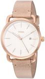 Fossil Women's Commuter Stainless Steel Quartz Watch with Leather Calfskin Strap, Beige, 16 (Model: ES4335)