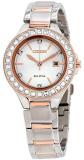 Ladies' Citizen Eco-Drive Silhouette Two-Tone Crystal Bracelet Watch FE1196-57A