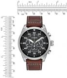 Citizen Avion Men's Quartz Watch with Black Dial Analogue Display and Brown Leather Strap CA421