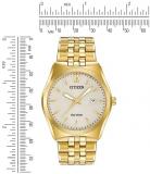 Citizen Corso Men's Quartz Watch with Beige Dial Analogue Display and Silver Stainless Steel Gold Plated Bracelet BM7332-53P