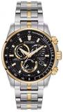 Citizen Eco-Drive AT4126-55E Mens Pcat Radio-Controlled Two Tone Bracelet Band Black Quartz Dial Watch