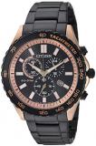 Citizen Men's 'Eco-Drive' Quartz Stainless Steel Casual Watch, Color:Black (Model: AT2125-59E)