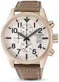 Citizen Men's AN3623-02A Gold Leather Japanese Quartz Diving Watch