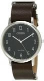 Citizen Men's BJ6501-01E Grey Leather Eco-Drive Dress Watch