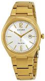 Citizen Chandler Silver Dial Yellow Gold-Plated Men's Watch AW1372-81A