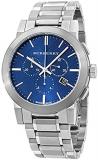 Burberry Chronograph Blue Dial Stainless Steel Mens Watch BU9363